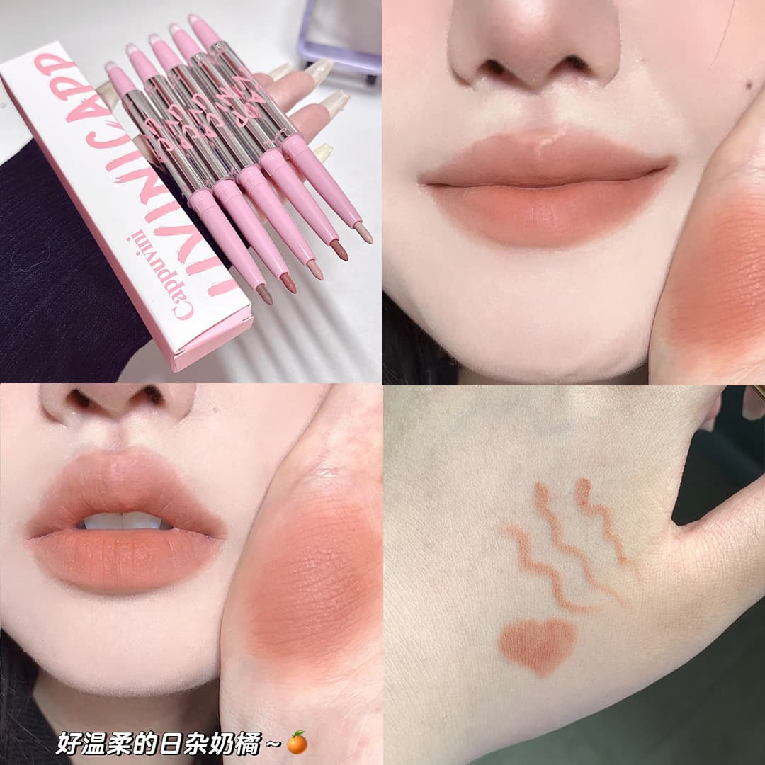 Cappuvini Small Silver Tube Lip Liner - Domestic Lip Pencil for Lip Contouring, Shaping, Nude Lipstick
