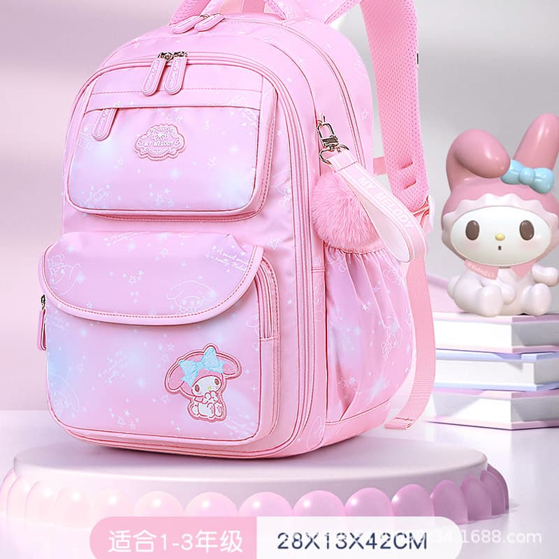 Kuromi 2024 New Style Backpack for Girls, Elementary School Students Grades 1-3-6, Lightweight and Ergonomic for Children