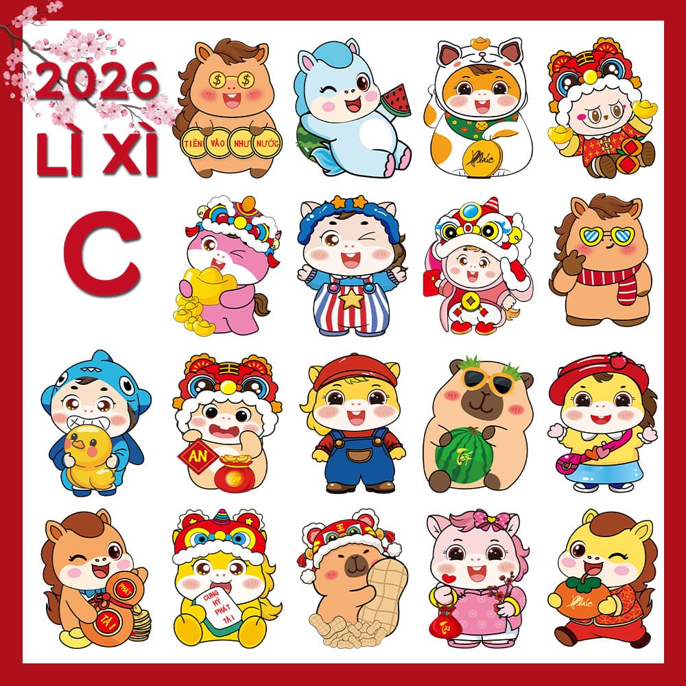 Wholesale 2026 Year of the Horse creative cartoon 3D red envelope bags for New Year and festive occasions.