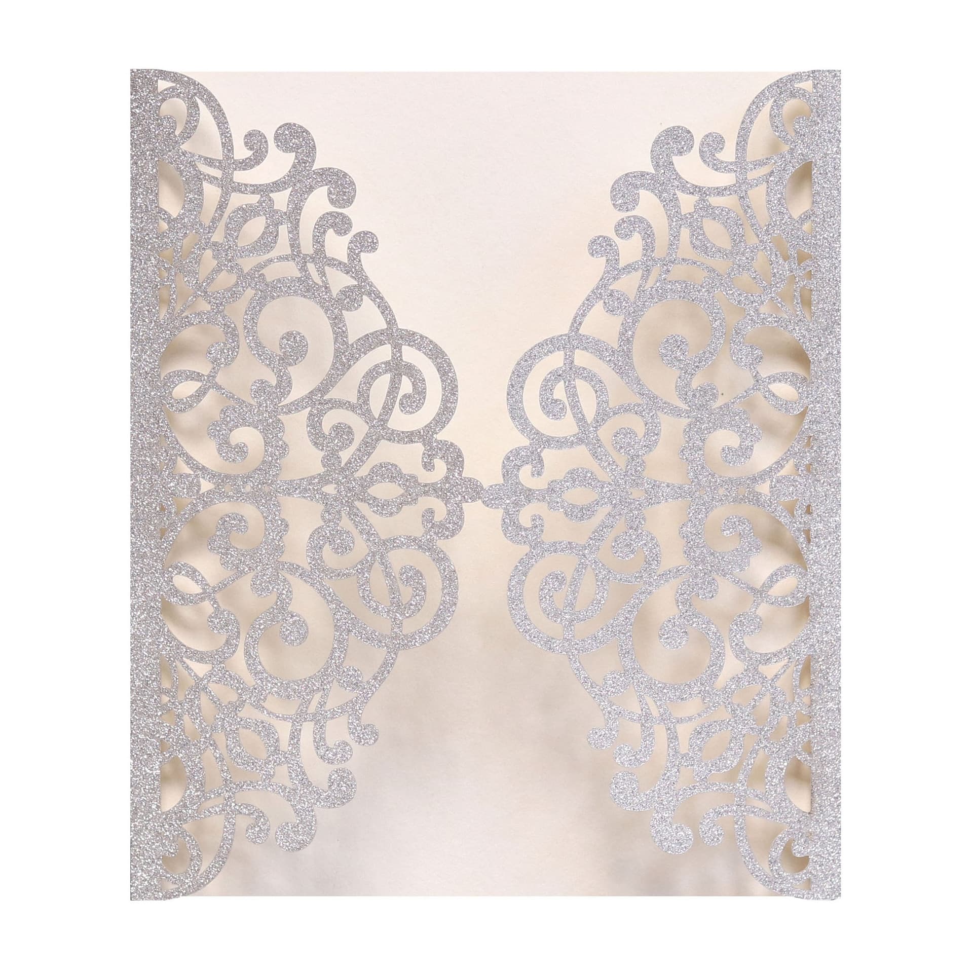 Manufacturer labeling and delivery hollow holiday greeting card envelope glitter film paper wedding invitation shell banquet invitation