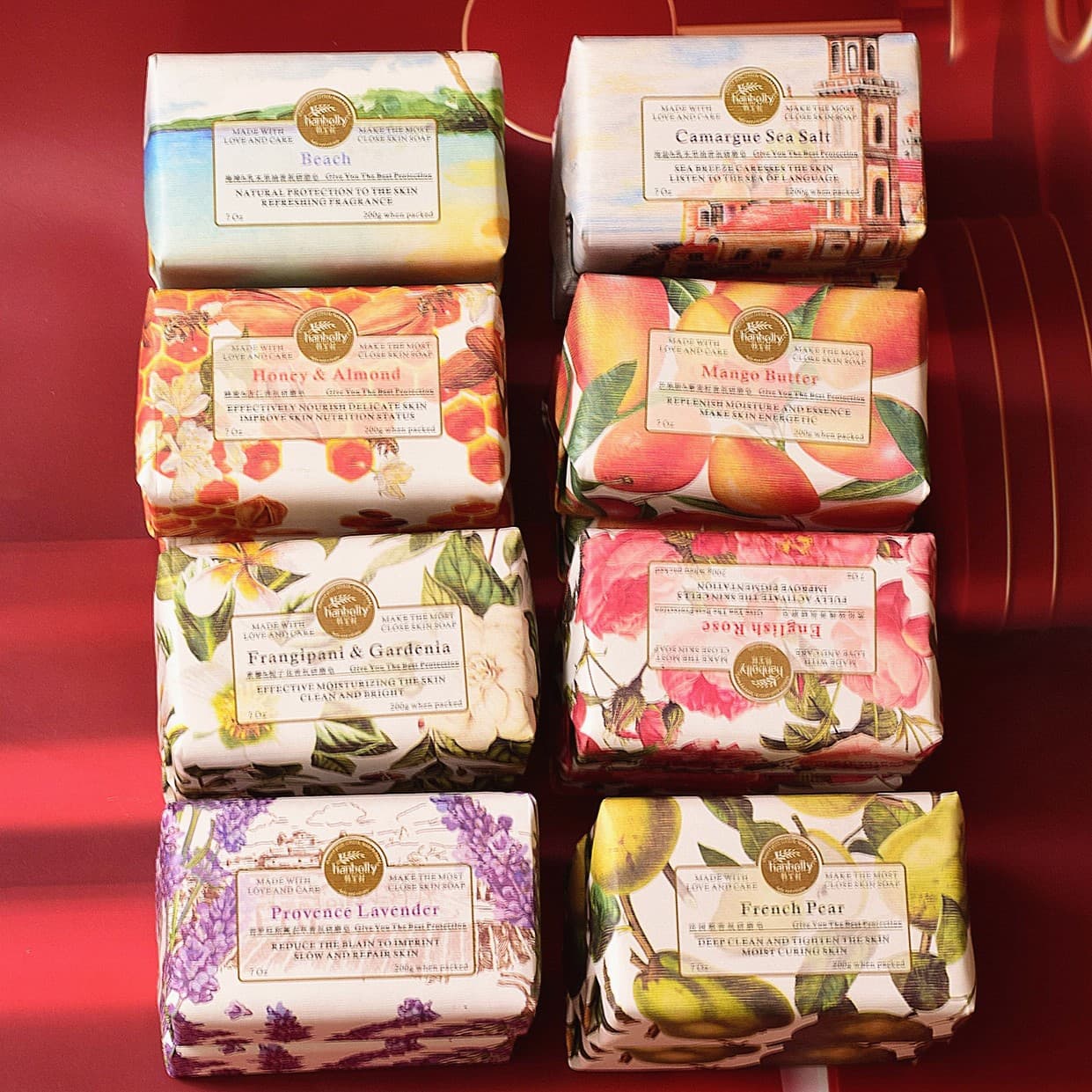 Han Baoli French Fragrance Soap, Handmade Milled Soap Gift Set, Wedding Soap