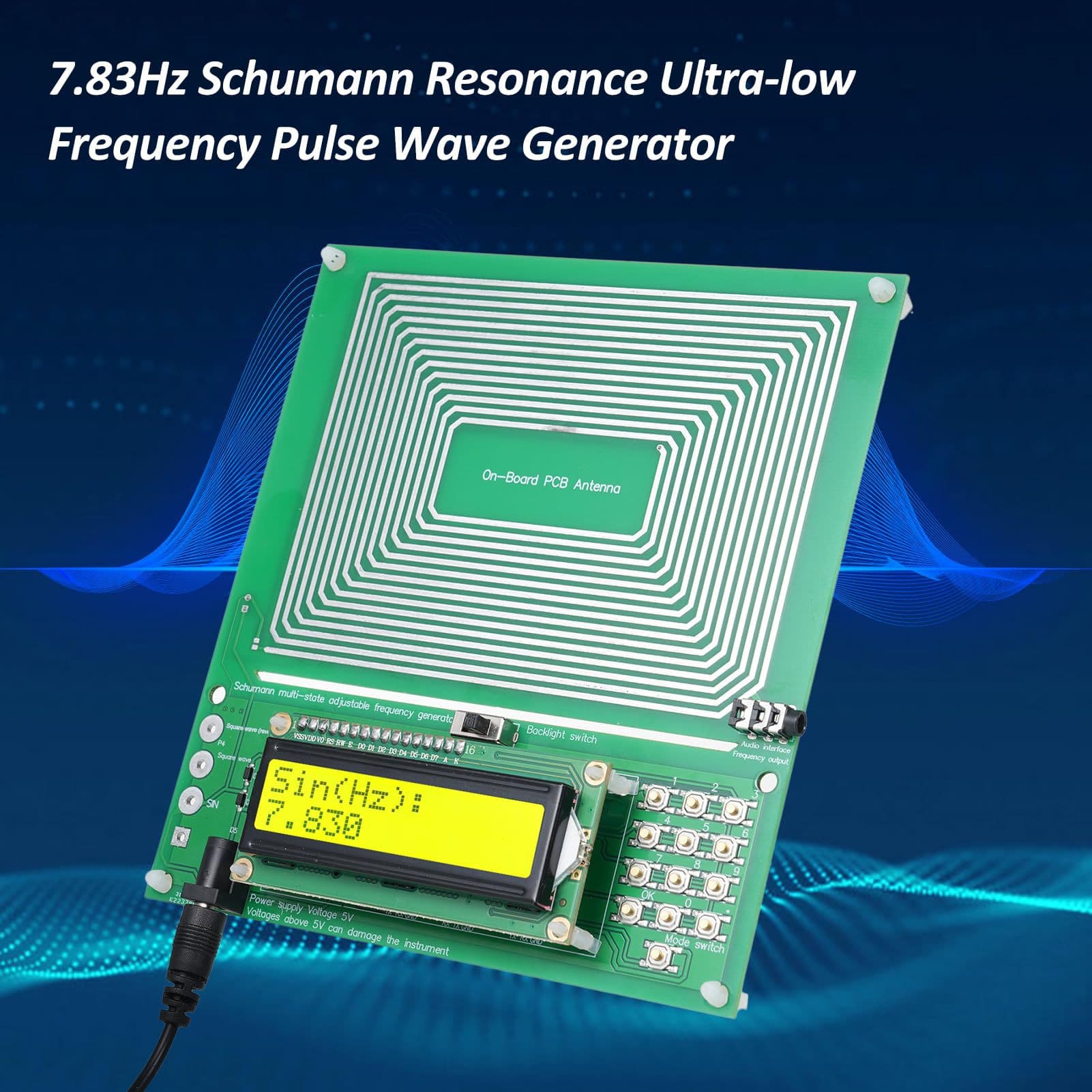 DC 5V Adjustable Signal Generator 0.1Hz-100kHz 7.83Hz Schumann Wave Generator