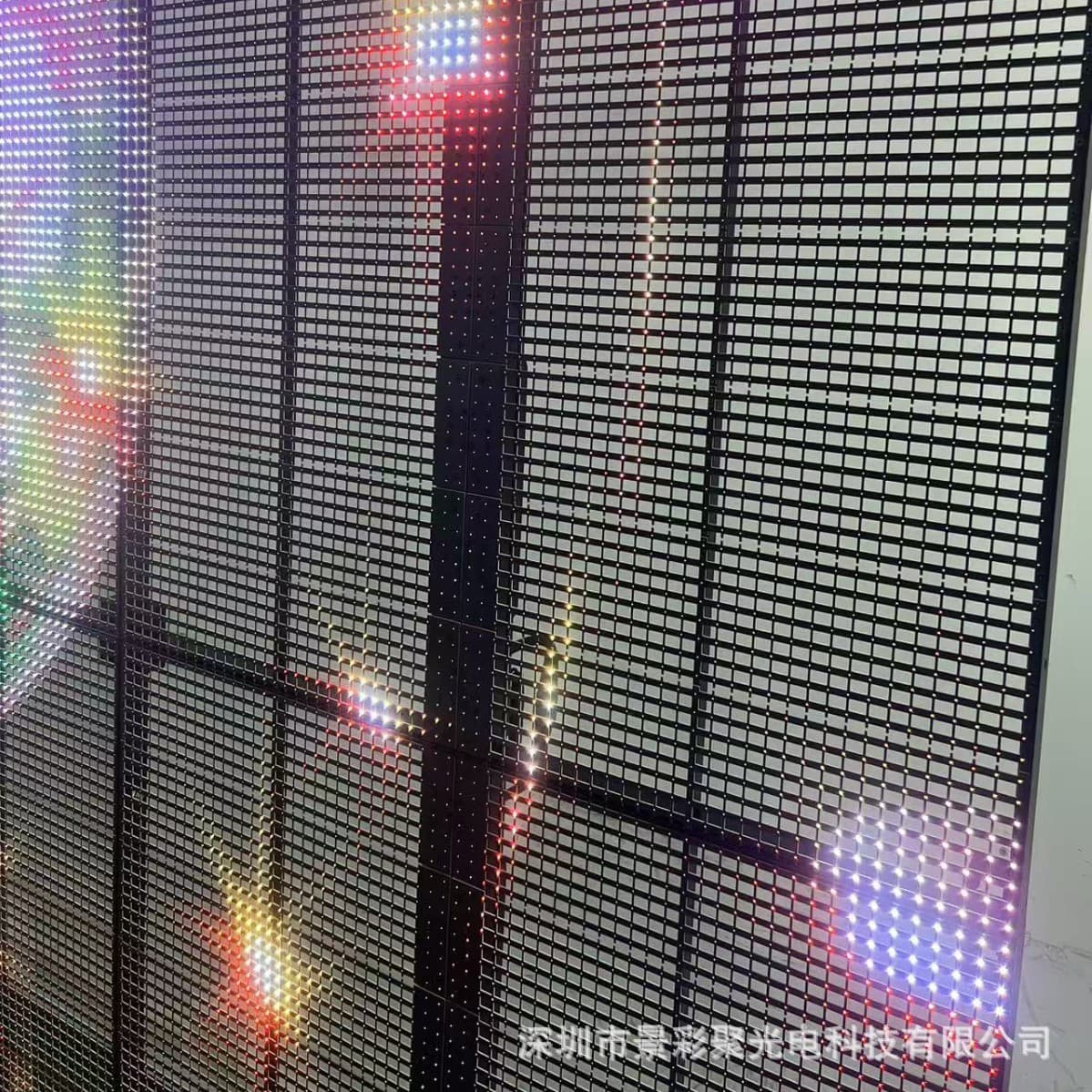 P15 Holographic Grille Screen - Outdoor Glass Curtain Wall Large Screen, Lightweight Perforated Installation