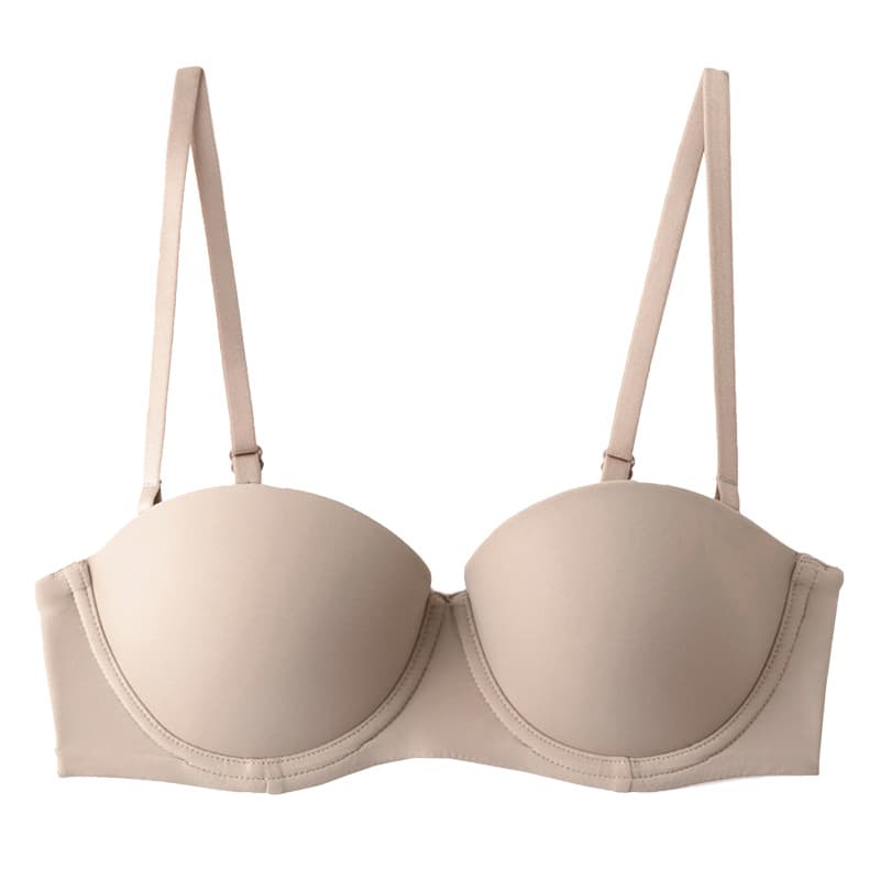 Sexy Women's Half-Cup Glow Non-Marking Bra Soft Steel Ring Small Bust Push-Up Strapless Non-Slip Bra