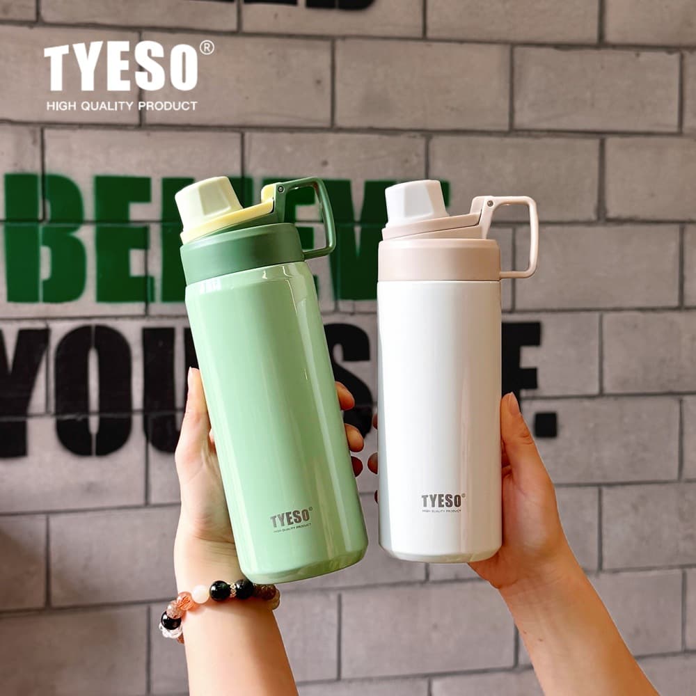 Tyeso 2026 New Stainless Steel Portable Sports Bottle Large Capacity Thermos Cup Outdoor Portable Water Cup