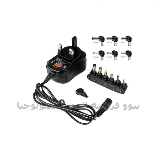 UK plug 3-12V 12W AC/DC universal adjustable charger with 6 heads power adapter.