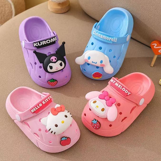 Kuromi Authentic Sanrio Summer Children's Sandals, Girls' Slippers, Thick-Soled Clogs for Baby Girls, Wholesale