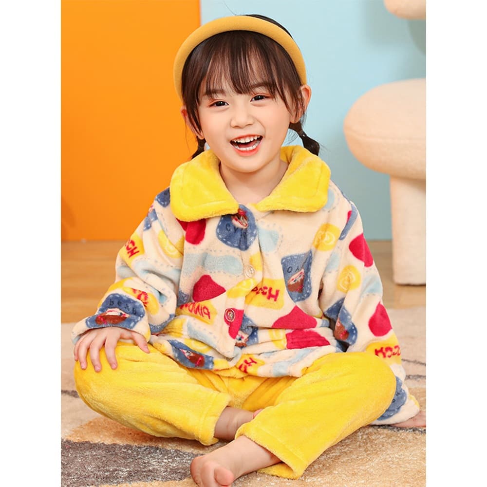 2026 Autumn and Winter New Children's Flannel Warm Pajamas for Boys and Girls 2-12 Years Old Baby Boys Shanma Year