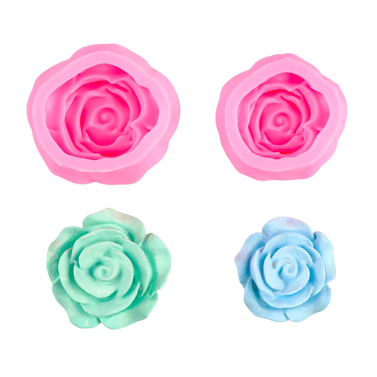 Rose Flower Silicone Mold DIY Flower Hand Soap Aroma Stone Scented Candle Gypsum Resin Clay Mold