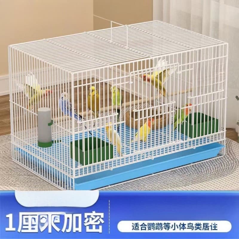 Large Full Metal Bird Cage for Budgies and Mynas, Foldable Bird Cage, Luxury Villa