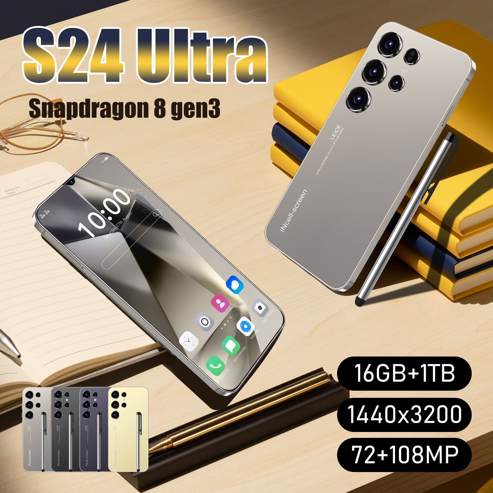 Cross-border new S24Ultra Android 6.8 inch incell screen 2 16G real 4G smart global foreign trade mobile phone