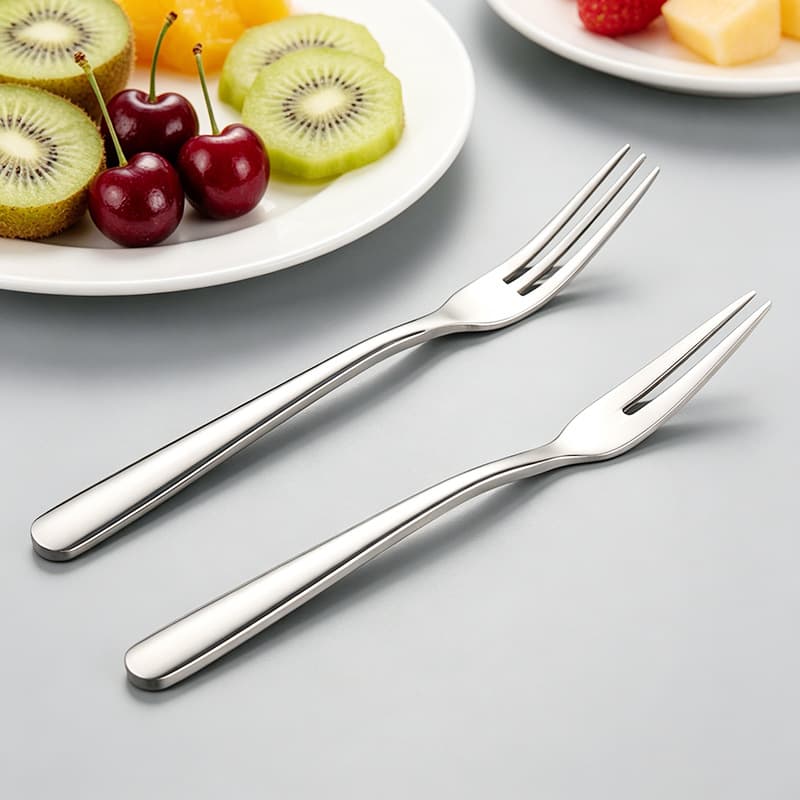 316 Stainless Steel Fruit Fork, Thickened Elegant Two-Prong Fork for Home, Hotel Cake, Mooncake, Dessert, and Fruit Skewers