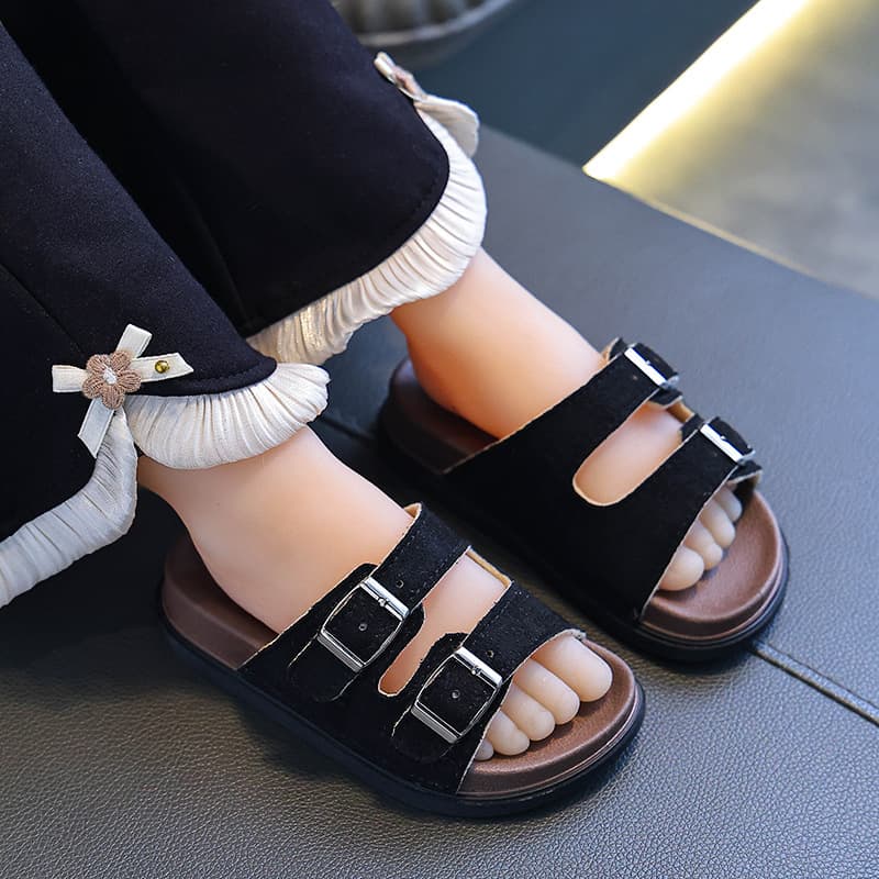 Children's Summer Sandals New Outdoor Home Thick Sole Birken Parent-Child Half Slippers Lazy Shoes Big Kids Slippers