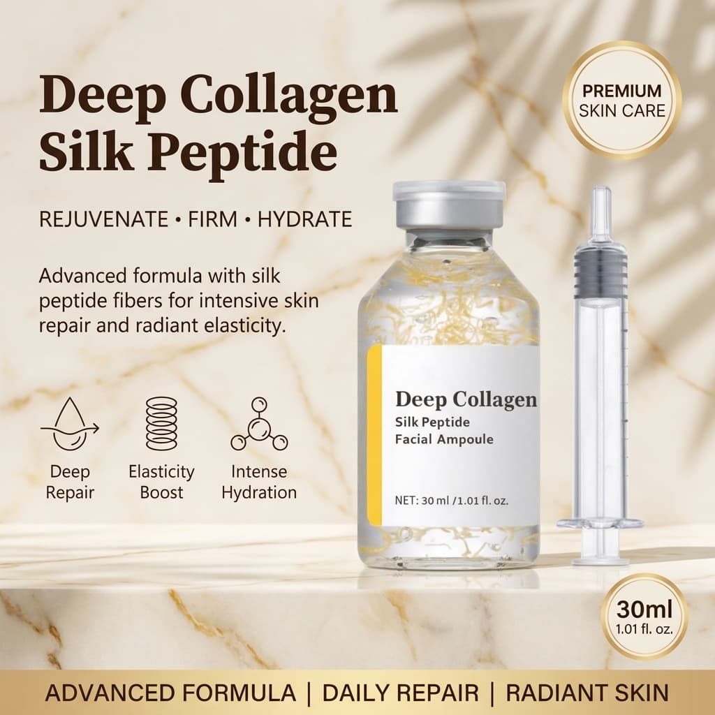Cross-border Hot Selling Collagen Silk Peptide Ampoule Syringe Essence Firming Anti-Wrinkle Elasticity Essence Set