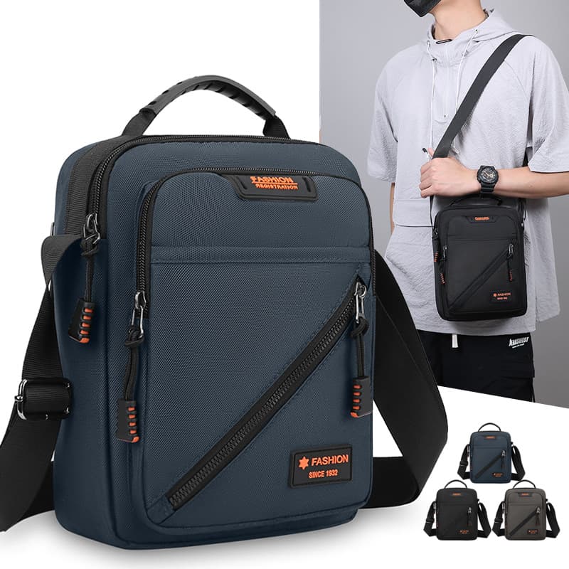 Cross-Border New Simple Casual Business Men's Bag Vertical Large-Capacity Oxford Cloth Shoulder Crossbody Bag Fashion Trend Bag