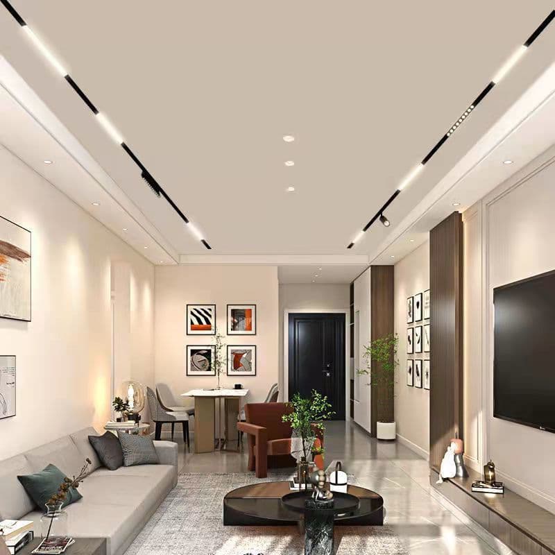 Embedded Magnetic Track Lights for Living Room, Bedroom, Hallway Recessed Spotlights, Magnetic Main Light, Foreign Trade Wholesale