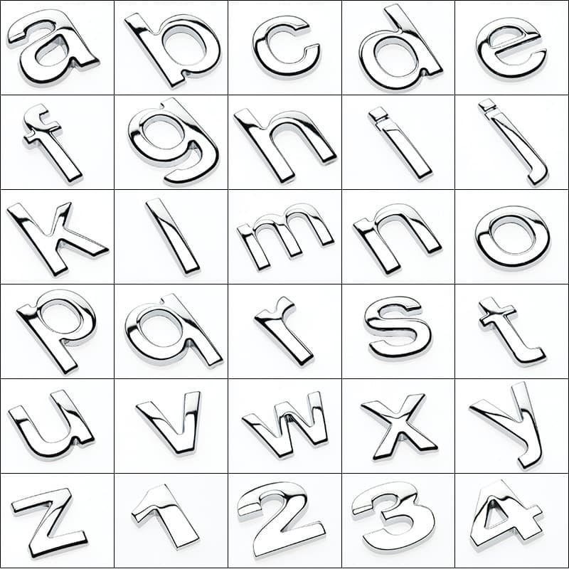 3D Personalized Car Letter Number Decal Sticker for Car Emblem Tail Badge