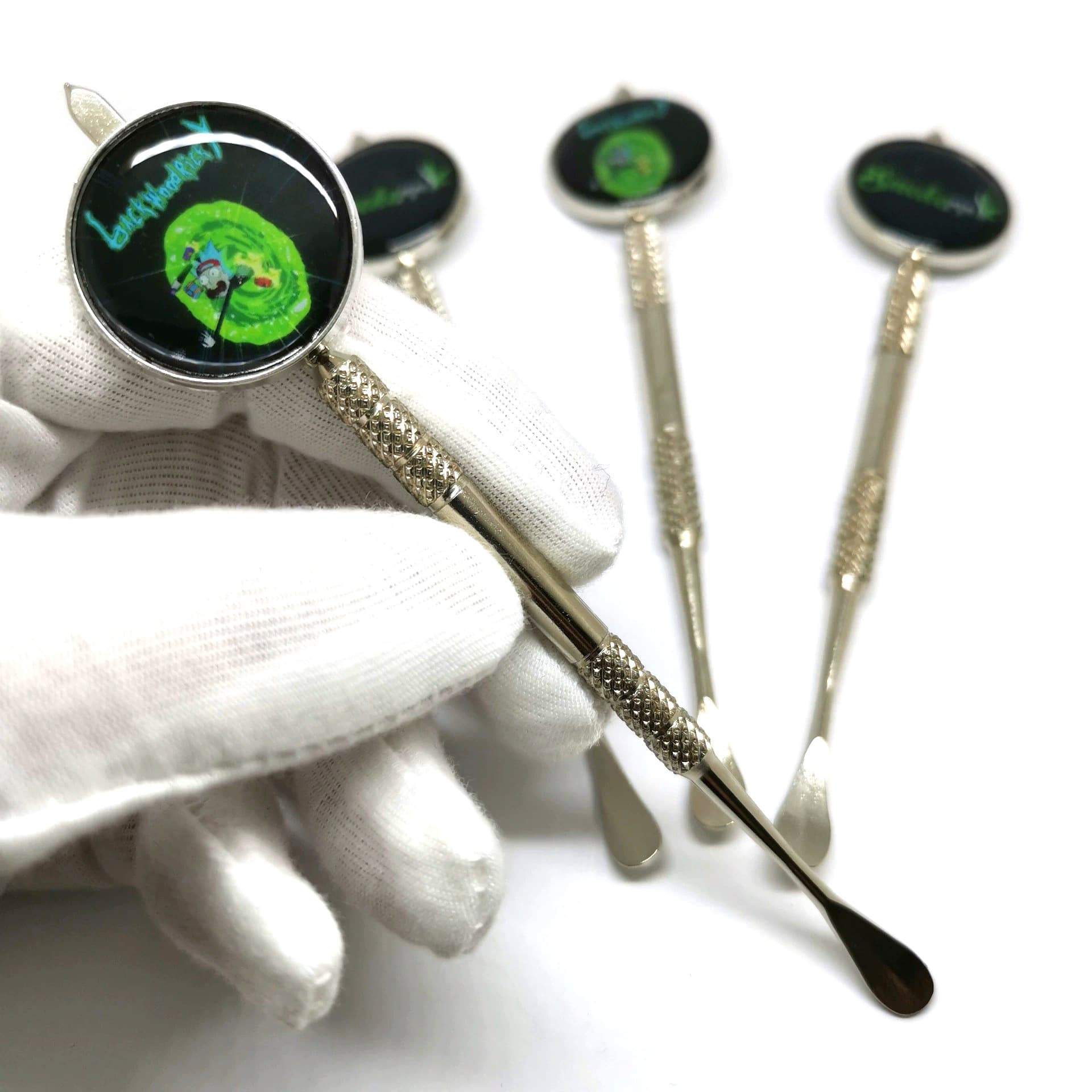 Dongguan Factory Custom 120mm Stainless Steel Dab Tool with Printed Logo Cartoon Design