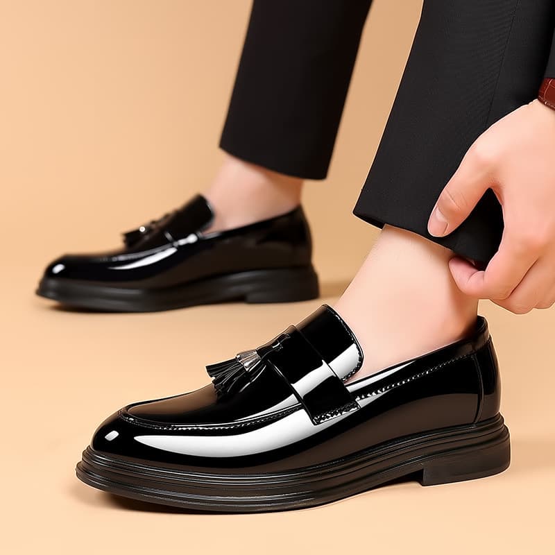 Men's Autumn Business Formal Leather Shoes, Plus Size, Casual, Soft Sole, Black, Wedding Groom Shoes