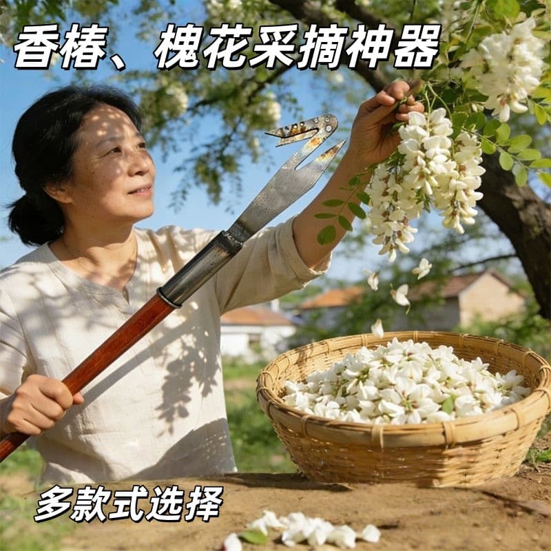 New V-Shaped Fruit Picker Hook, High-Altitude Fruit Picking Tool, Thickened and Hardened for Picking Longan, Toon, etc.