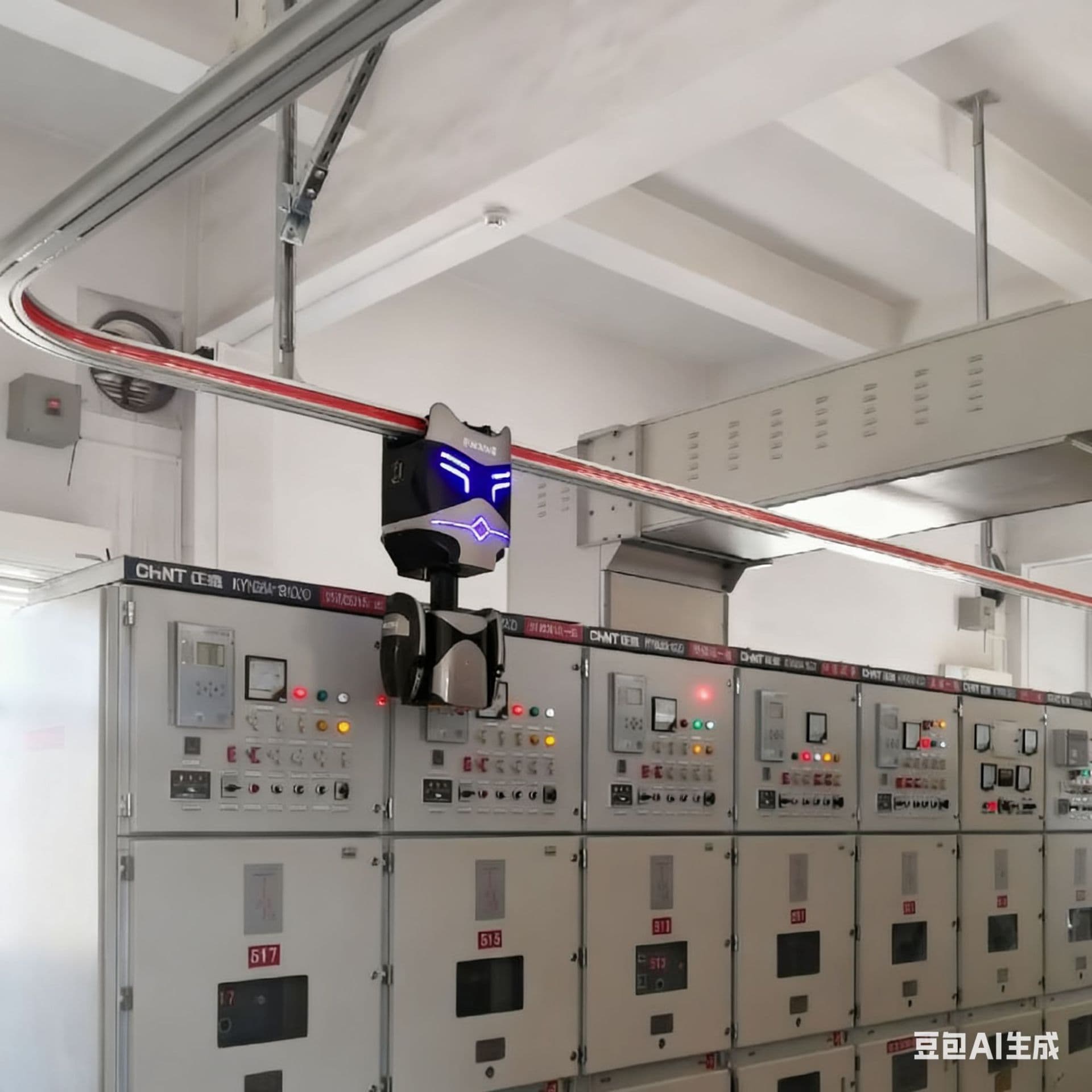 Indoor Rail-mounted AI Inspection Robot, Power Inspection Robot Applied in Multiple Industry Scenarios