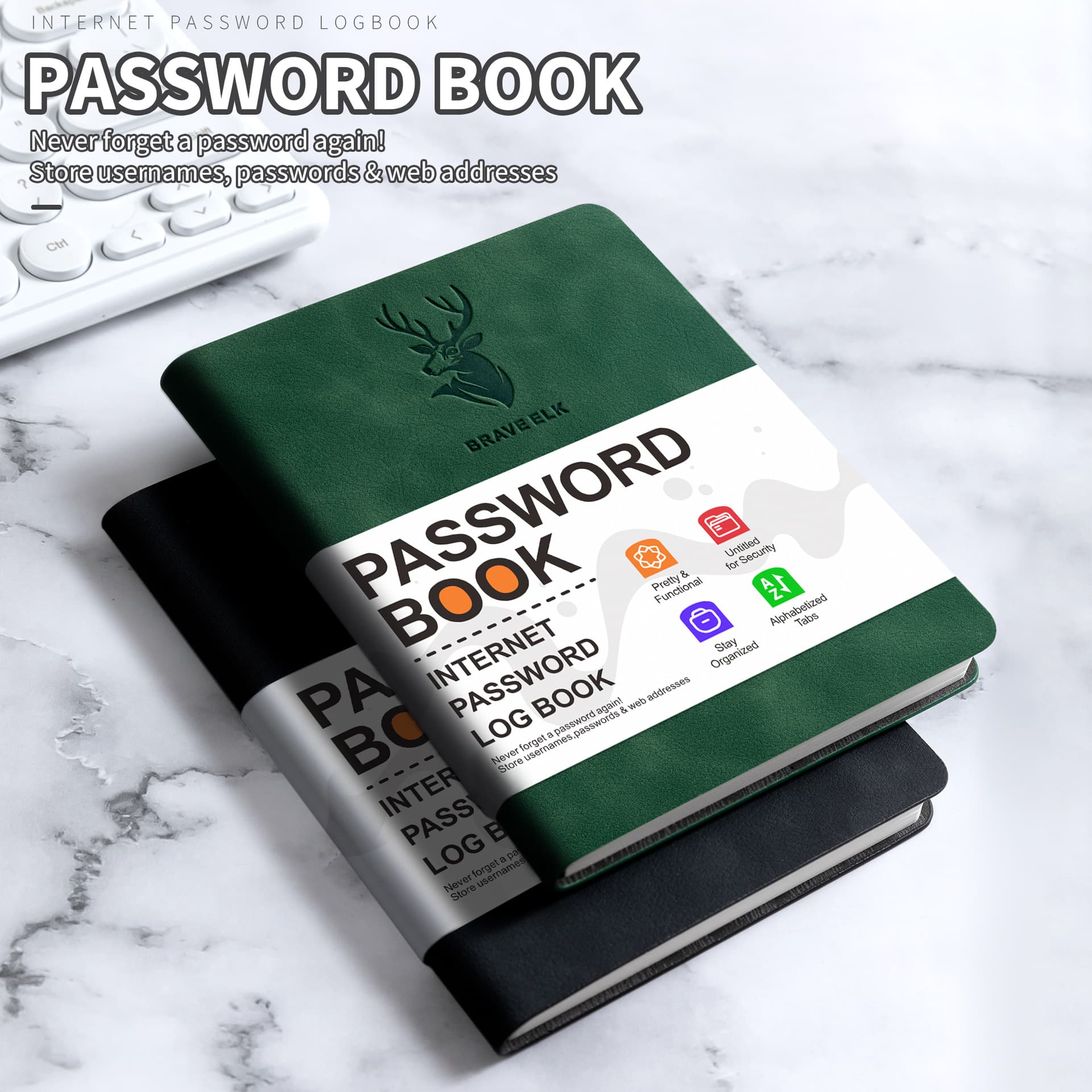 Temub6 Password Book in Stock Deer Head Address Book Phone Book Cross-Border Password Book with Letter Labels