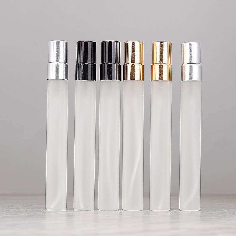 B010 - Factory Direct 10ml Frosted Portable Glass Perfume Bottle Travel Spray Mini Empty Perfume Bottle