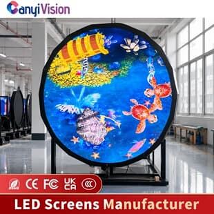LED Inner Spherical Screen - Bowl Screen, Inner Dome Screen, Spherical Screen, Naked-Eye 3D Exhibition, Flight Cinema, Tunnel LED Custom-Shaped Display