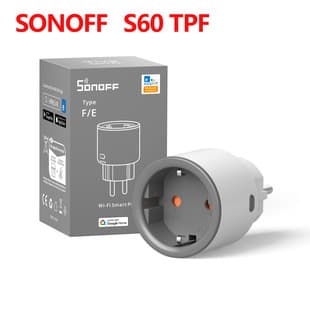 Sonoff S60 TPF EU Standard WiFi Smart Plug with Energy Monitoring, LAN Control, Remote Voice Control