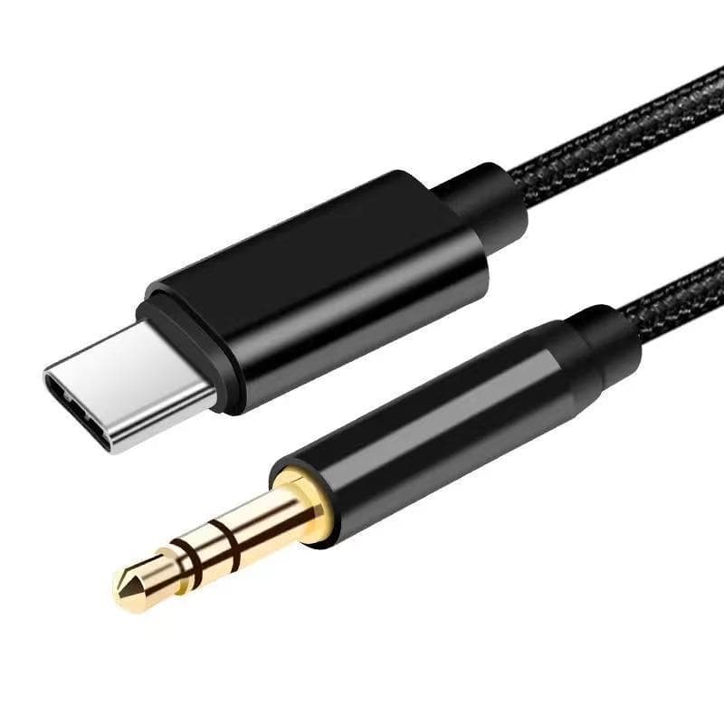Type-C Car Audio Cable Adapter Braided AUX to 3.5mm for LeEco Xiaomi Huawei