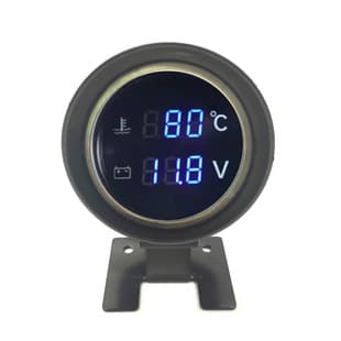 Cannon Type Water Temperature and Voltage Gauge Combo Round 12V 24V Universal for Cars Trucks Excavators Engineering Vehicles