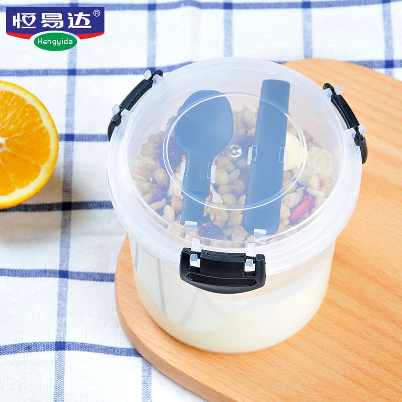 Hengyida Breakfast Cup, Overnight Oatmeal Cup, Soy Milk Cup, Portable Yogurt Dispenser Cup, Sealed Children's Milk Cup with Lid