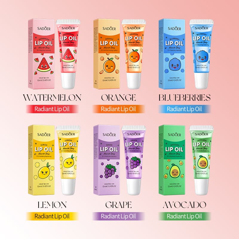 SADOER Watermelon Moisturizing Glossy Lip Oil Lip Balm for Dry Lips, Cross-border Wholesale