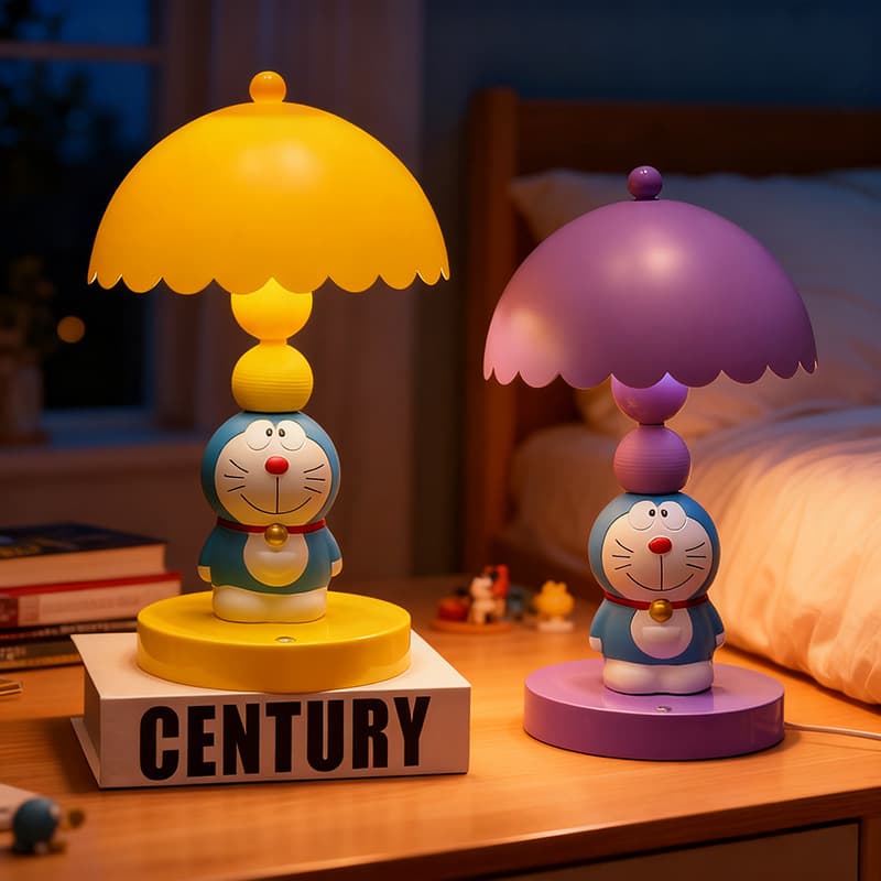 Cartoon Doraemon table lamp children's eye protection night light home bedroom bedside decoration table lamp room atmosphere light