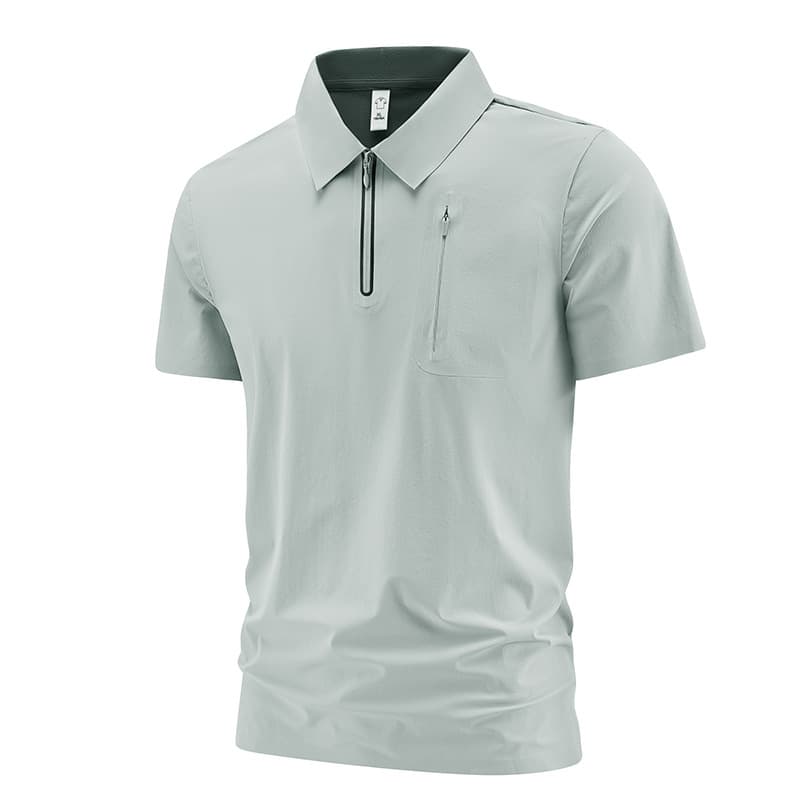 Light Luxury Business Nylon Ice Silk Short Sleeve Men's Dad Polo Shirt Men's Premium Polo Shirt Short Sleeve Men's Polo Shirt