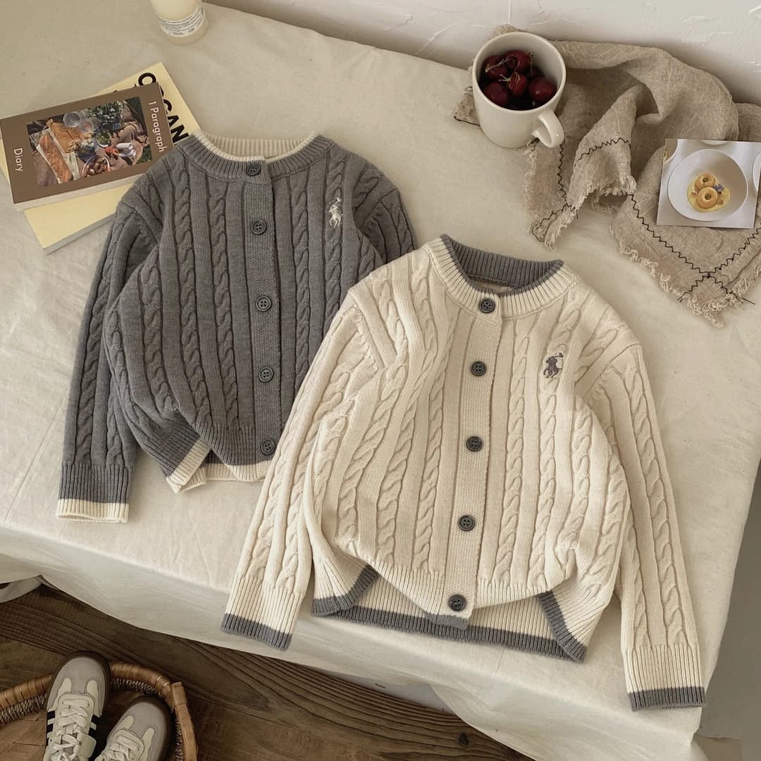 Cross-border Boys Cardigan Spring and Autumn 2025 Children's Knitwear Korean Style Little Boy Jacket Middle and Big Boy Trendy Sweater