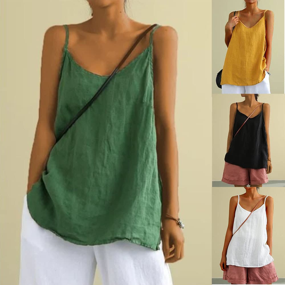 Cross-border new European and American hot-selling casual loose women's camisole top vest with sleeveless versatile bottoming top
