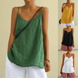New Cross-Border Hot-Selling Casual Loose Women's Camisole Top Vest Inner Wear Sleeveless Versatile Basic Top