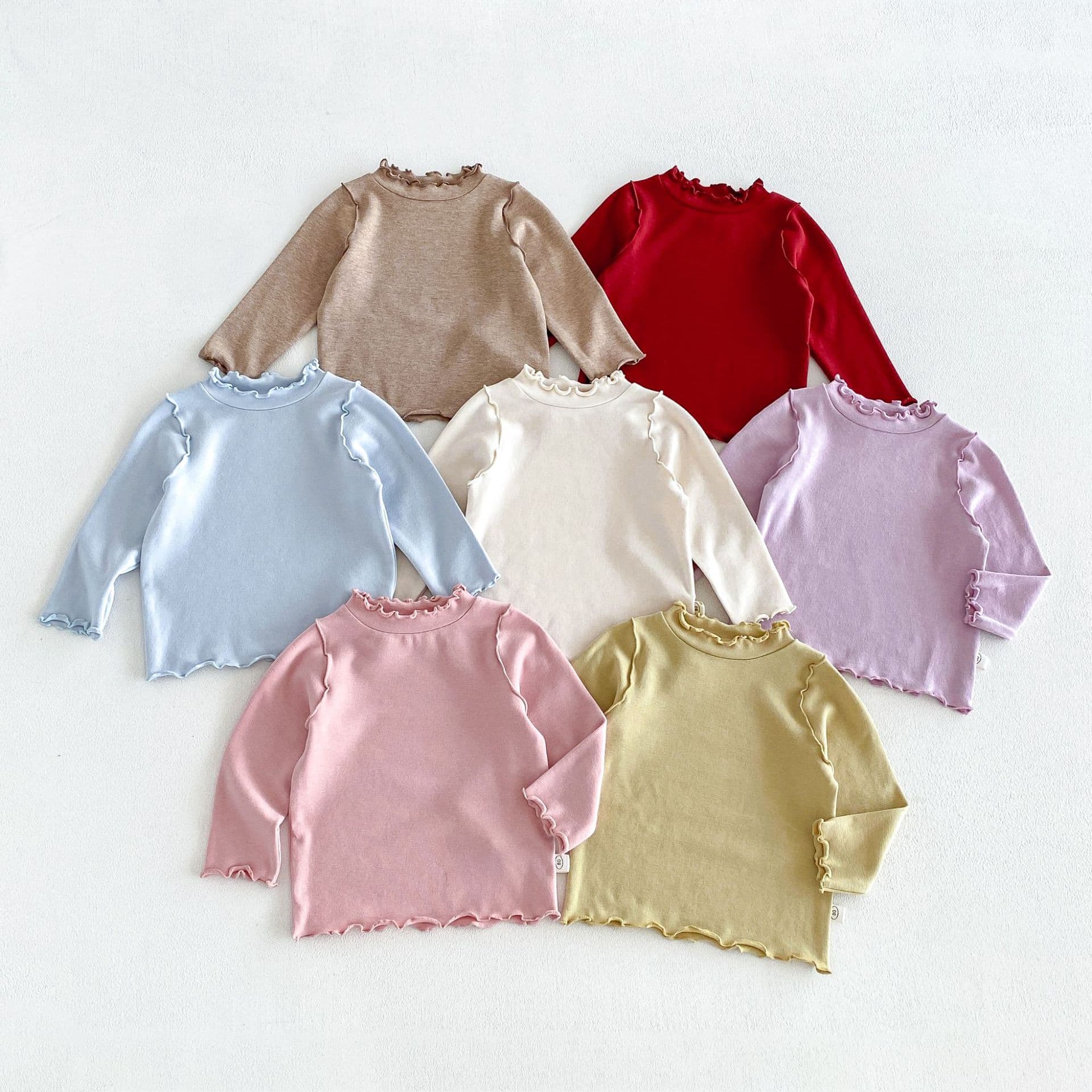 Girls solid color bottoming shirt 2026 new autumn baby girl with children's simple T-shirt zqy6252