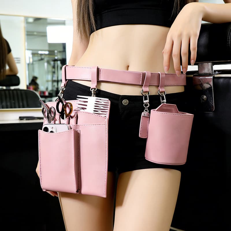 Cross-border Leather Scissors Bag Hair Stylist Tool Organizer Barber Salon Shoulder Bag Wholesale