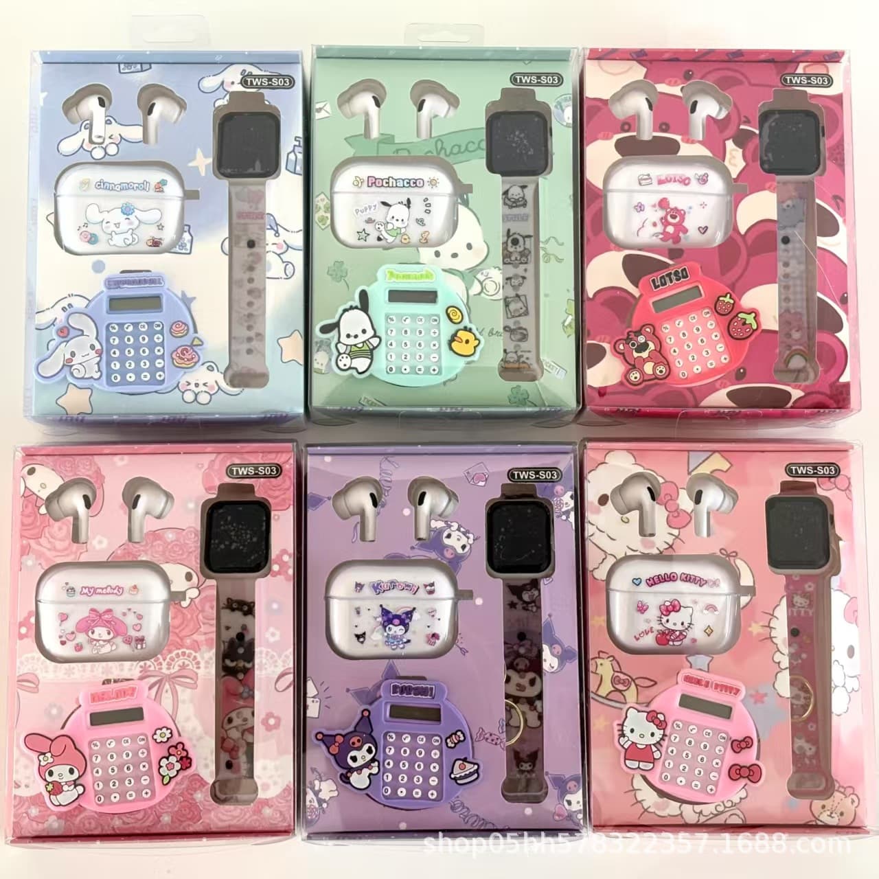 Cross-border Bluetooth Earphones 2026 New Sanrio Kuromi Electronic Watch Set Noise-Canceling Cartoon Wireless Earphones