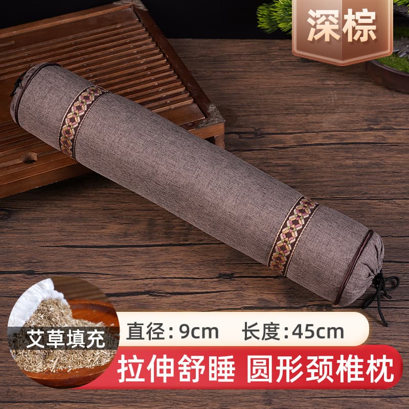 Buckwheat Cylinder Moxibustion Pillow Wormwood Pillow Cervical Pillow Cassia Seed Heating Pillow Sleep Aid Bone Pillow Cervical Spine Special Pillow