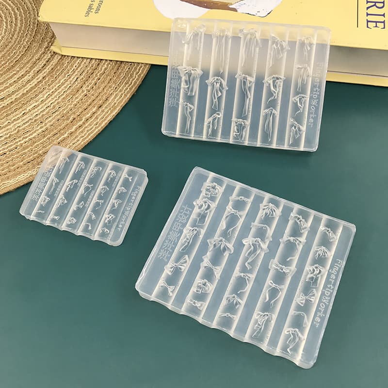 Internet celebrity manicure mold ribbon bow wear nail abrasive nail decoration food grade silicone factory wholesale