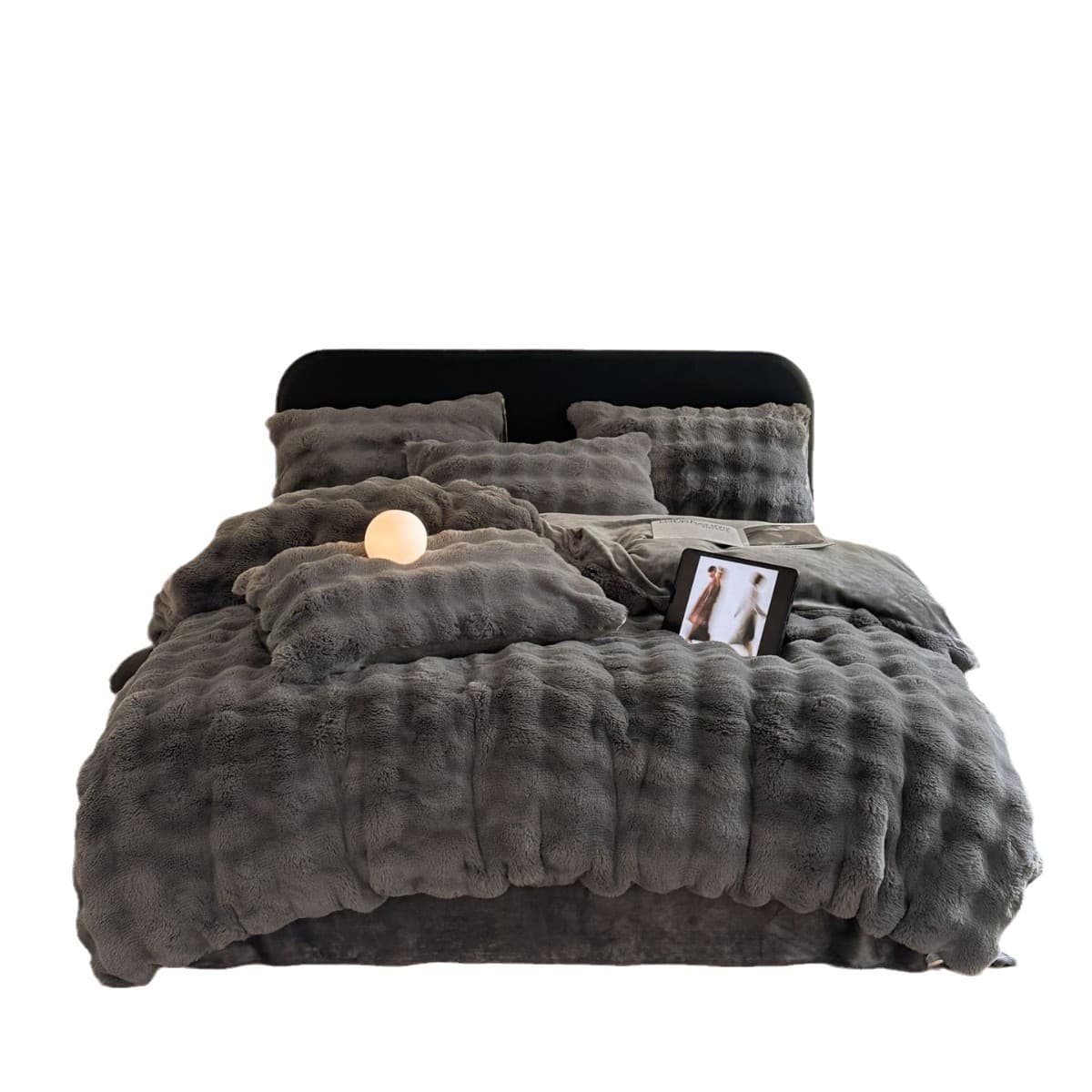 Fall/Winter Best Seller A-Grade Rex Rabbit Fur Milk Velvet 4-Piece Bedding Set, Thick Thermal High GSM Rabbit Velvet Cross-Border Hot Item