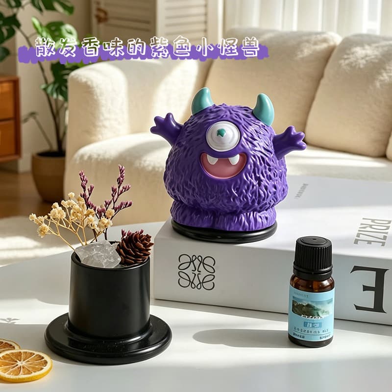 Purple Little Monster Diffuser Stone - Long-Lasting Scent Home Indoor Premium Crystal Essential Oil Aromatherapy Stone Decoration