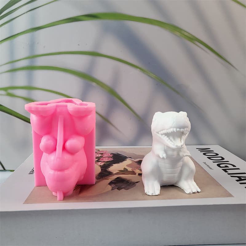Dinosaur Silicone Mold DIY Cement Plaster Desktop Ornament Dinosaur Candle Mold A8521