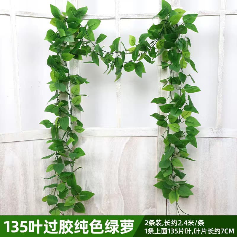 Artificial Rattan Grape Leaf Decoration Fake Flower Vine Pipe Winding Flower Vine Green Plant Ceiling Leaves Plastic Greenery