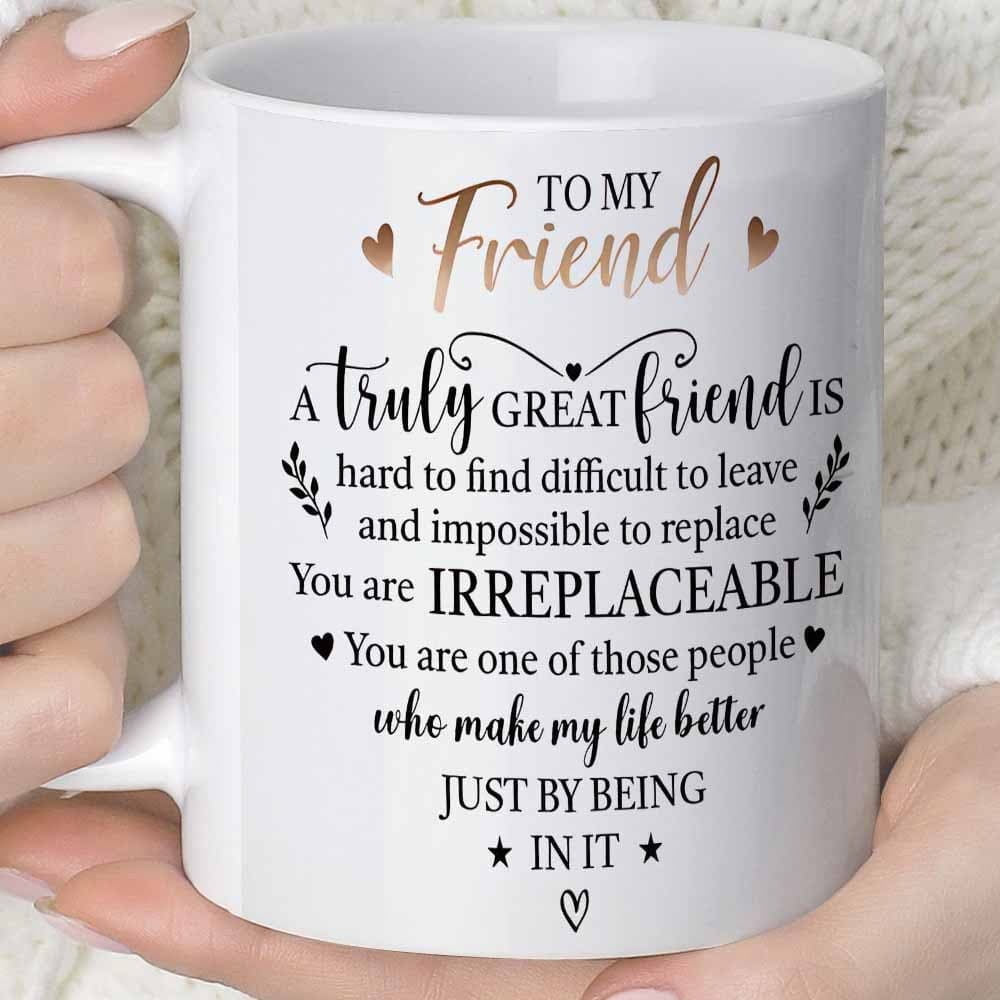 Cross-Border Hot Selling 'To My Friend' Pattern Ceramic Mug Creative Light Luxury Mug for Home Office Water Cup