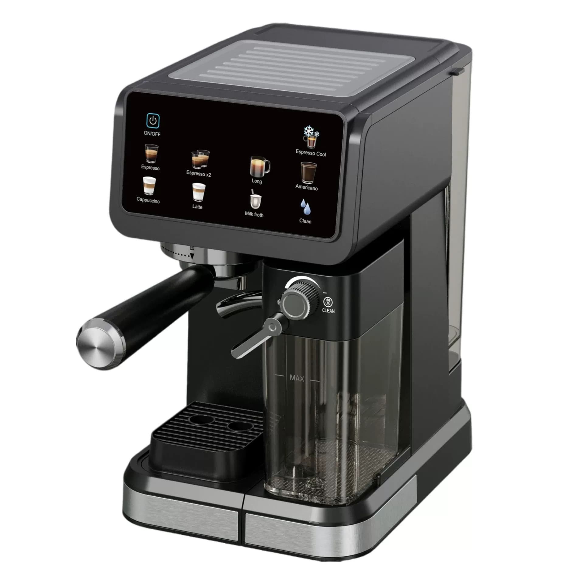 Italian Espresso Machine Home Use Grind Brew Steam Concentrate Touch Screen Digital Display 4-in-1 Coffee Machine EU UK Wholesale