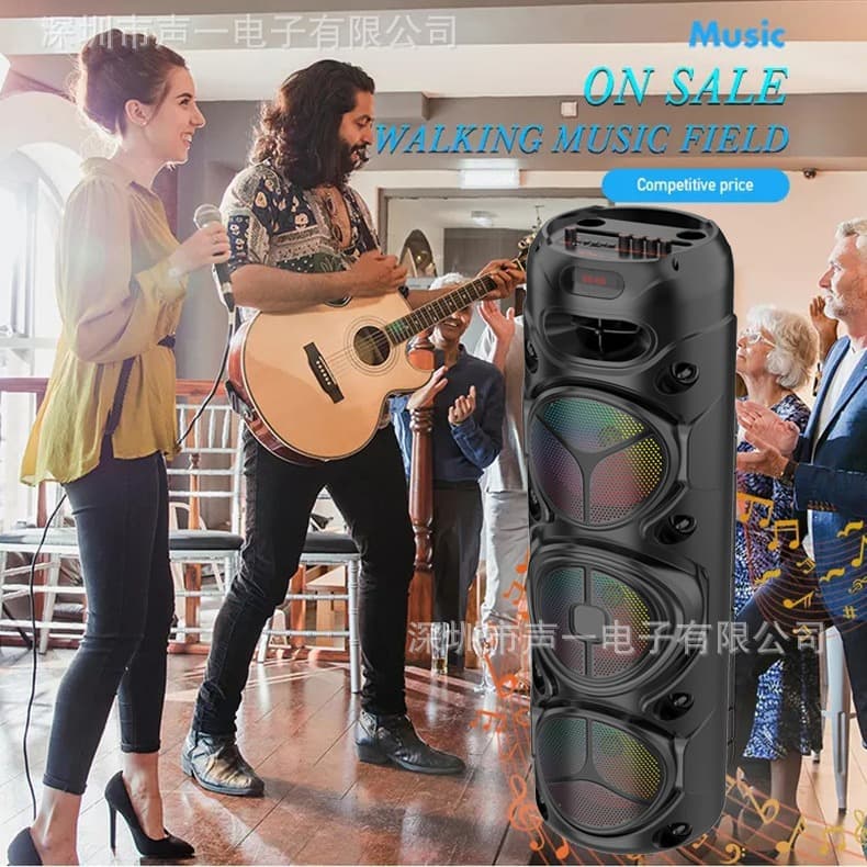 ZQS8308 Cross-Border Portable Multi-Speaker Outdoor Square Dance High-Power Bluetooth Speaker with Wireless Microphone
